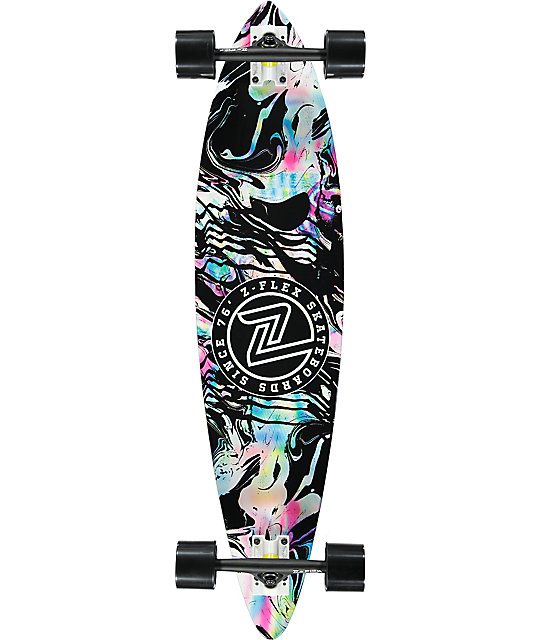 ZFlex Acid Swirl Black 38" Pintail Longboard Complete at Zumiez PDP